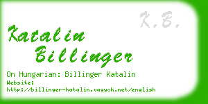 katalin billinger business card